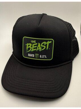 Monster Energy Drink Promotional Swag Black/Green Patch Trucker Mesh Hat